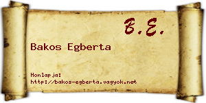 Bakos Egberta névjegykártya